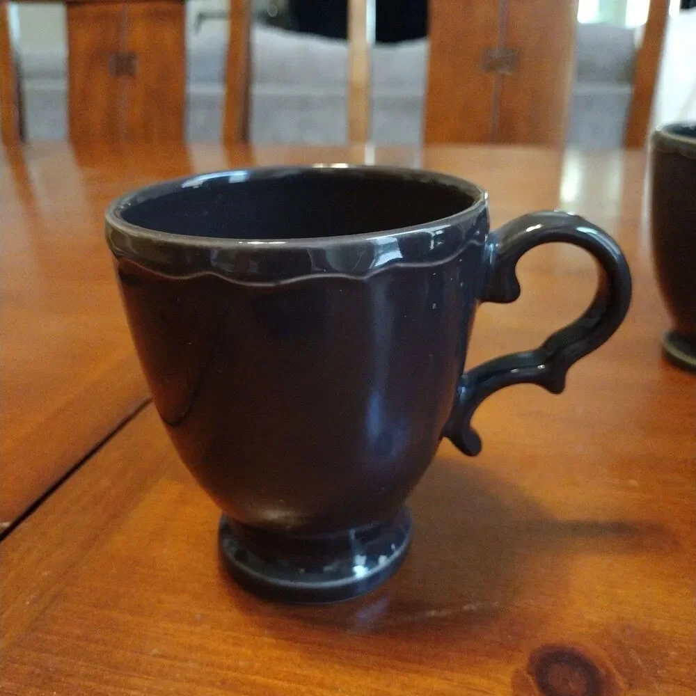 Set Of 6 Williams Sonoma Alexia Chocolate Brown Footed Coffee Mug Discontinued